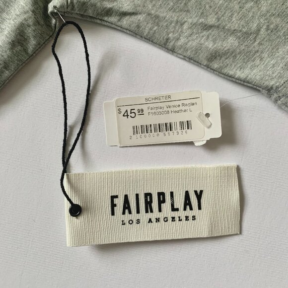 Fairplay Heather Grey Gray Raglan Venice Short Sleeve T Shirt Tee Athleisure - Picture 10 of 16